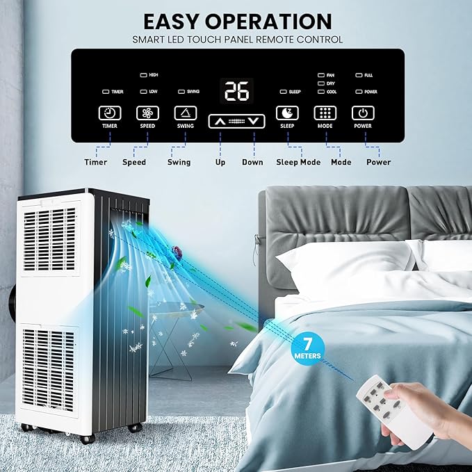 Portable Air Conditioners, 8000 BTU Cooling Capacity