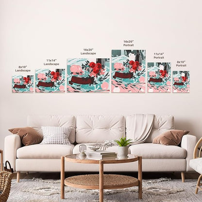 3dRose Blue Exotic Discus Fish Museum Grade Canvas Wrap 16x20