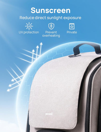 Pecute Cat Backpack Carrier, Large Space Cat Bubble Backpack, Breathable Cat Carrier, Shaded Dog Backpack Carrier, Ergonomic 3D Design for Travel, Hiking, Suitable for Shopping, and Vet, Khaki