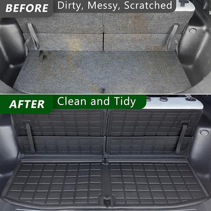 xipoqix Cargo Mat Backrest Mat Compatible with 2022-2025 Mitsubishi Outlander 7 Seats Cargo Liner TPE Replacement for 2022-2025 Mitsubishi Outlander Accessories (Trunk Mat+Backrest Mats)