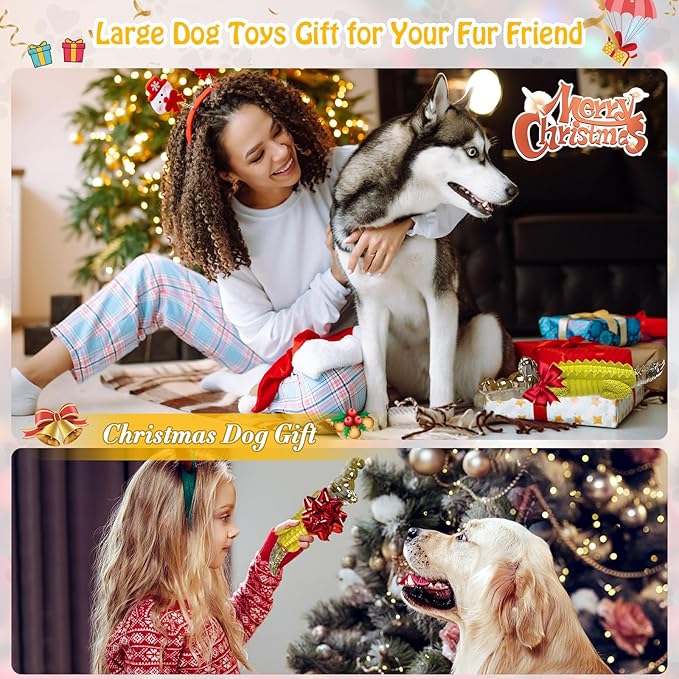 Indestructible Dog Chew Toys for Aggressive Chewers - Boredom and Stimulating Dog Toys for Small/Medium/Large Breed for Teeth Cleaning and Training