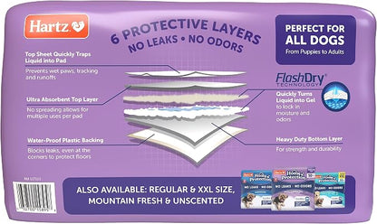 Hartz Home Protection Lavender Scented Dog Pads, 3XL 30 Count, Super Absorbent & Won't Leak, Odor Eliminating (Pack of 2)