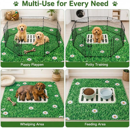Aitmexcn Washable Pee Pads for Dogs, 2 Pack Lawn Puppy Pads, 31'' x 36'' | Highly Absorbent, Waterproof Layer, Machine Washable, Non-Slip Bottom, For Puppy Training and Crates