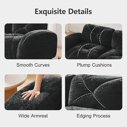 Modular Sectional Sofa with Free Combination,Boneless Floor Couch for Small Spaces, Living Room & Lounge,Velvet 2-Seater Sectional Couch with 2 Ottomans,No Assembly Needed