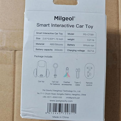 Turbo Tail 3.0 Interactive Cat Toy - Smart Remote Control Electric Mouse with Feathers, 3 Play Modes (Smart/Manual/Standby), Auto Obstacle Avoidance, Type-C, 8H Playtime - Orange (1PC)