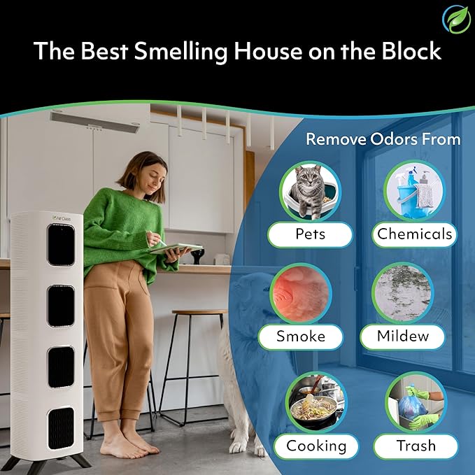 Air Oasis iAdapt 2.0 H13 HEPA Filter Air Purifier | Reduces Up To 99% of Viruses