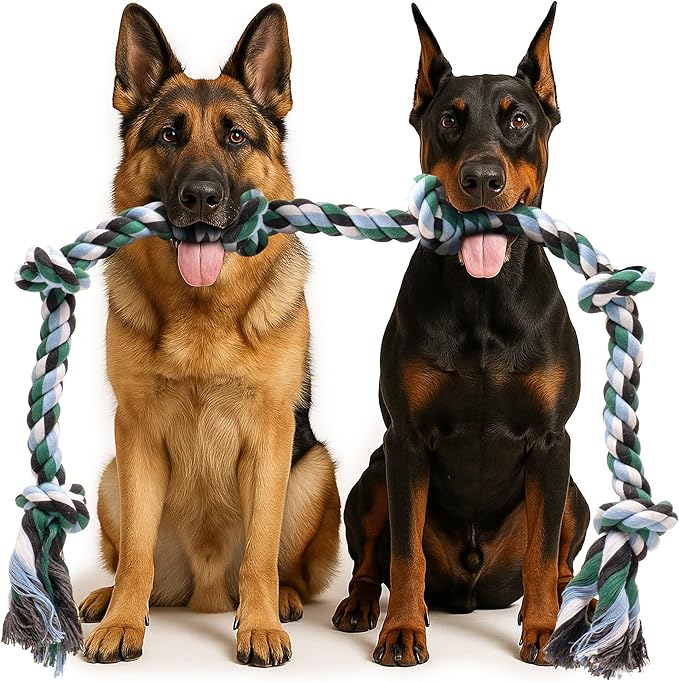 Giant Dog Rope Toys for Extra Large Dogs - 42 Inch, 6 Knot Tough Rope Chew Toys for Large Dogs - Benefits Non-Profit Animal Rescue - Indestructible Dog Toy for Aggressive Chewers