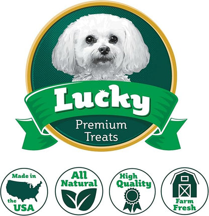 Lucky Premium Treats Chicken Jerky Bits and Strips – Chicken Jerky Treats Made with Sliced, All Natural Lean Dehydrated Chicken Breast (29 oz)