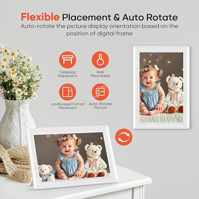 Frameo 10.1" Digital Picture Frame, Smart WiFi Digital Photo Frame
