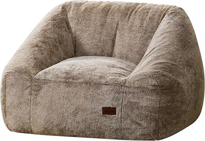 Hobestluk Bean Bag Chairs for Adults Giant Bean Bag Chair with Memory Foam Filling, Adult Beanbag for Bedroom, Living Room(Brown Two-Tone)