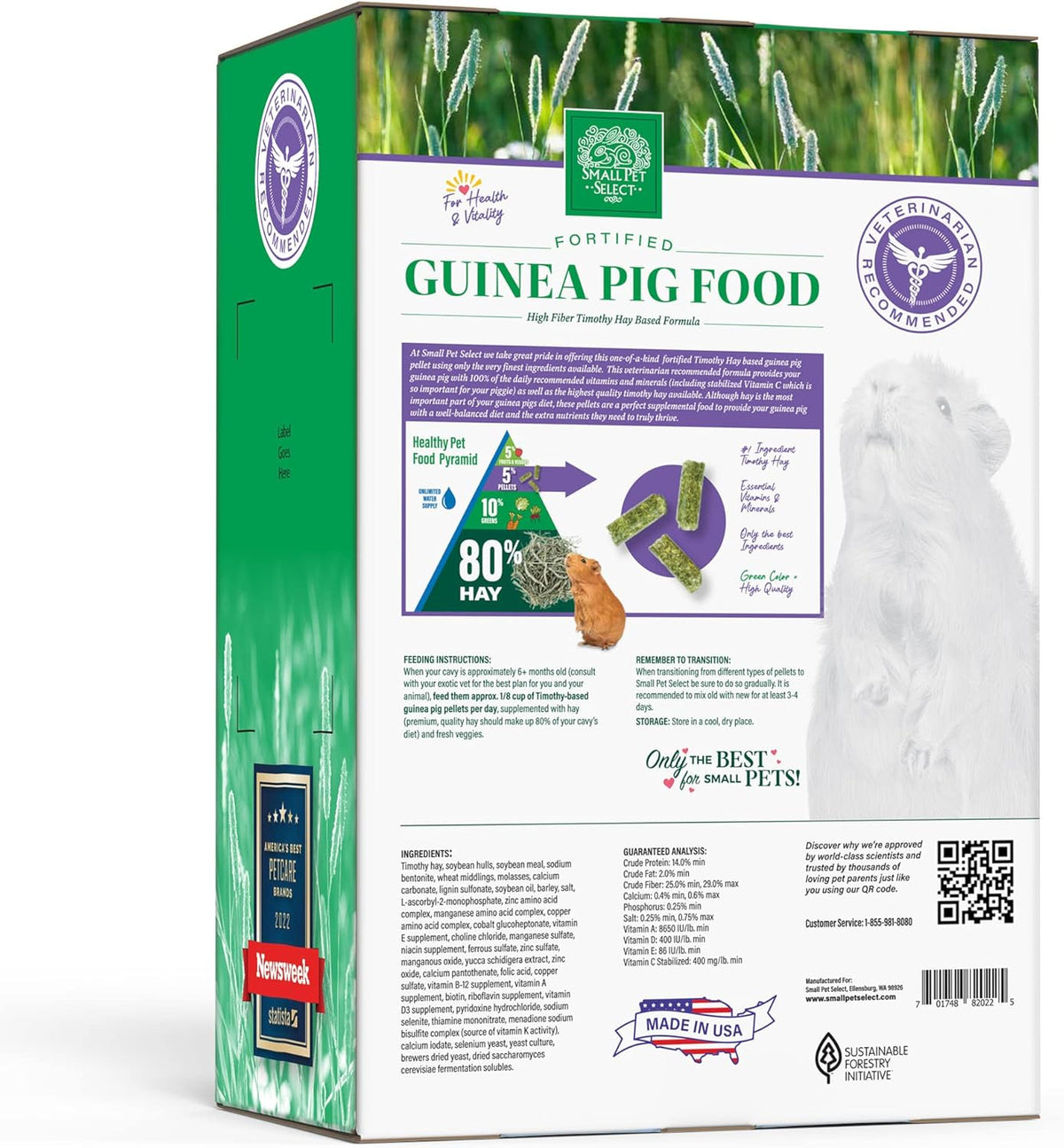 Small Pet Select Guinea Pig Food Pellets, 20 Lb.