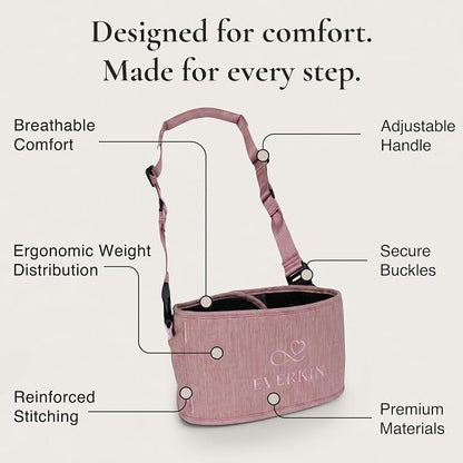 Step Premium Baby Walking Harness - Petal (30% Cotton/70% Polyester) - Ergonomic Toddler Walking Assistant Vest with Height-Adjustable Padded Handles