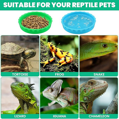 6 Pcs Gecko Feeding Cups,Silicone Geckos Food Cup,Silicone Gecko Feedings Cup,and Water Bowl,Reptile Feeding Cups for Geckos,Isopods,Lizards,Tarantula,Small Pets,Easy Clean & 6 Colors