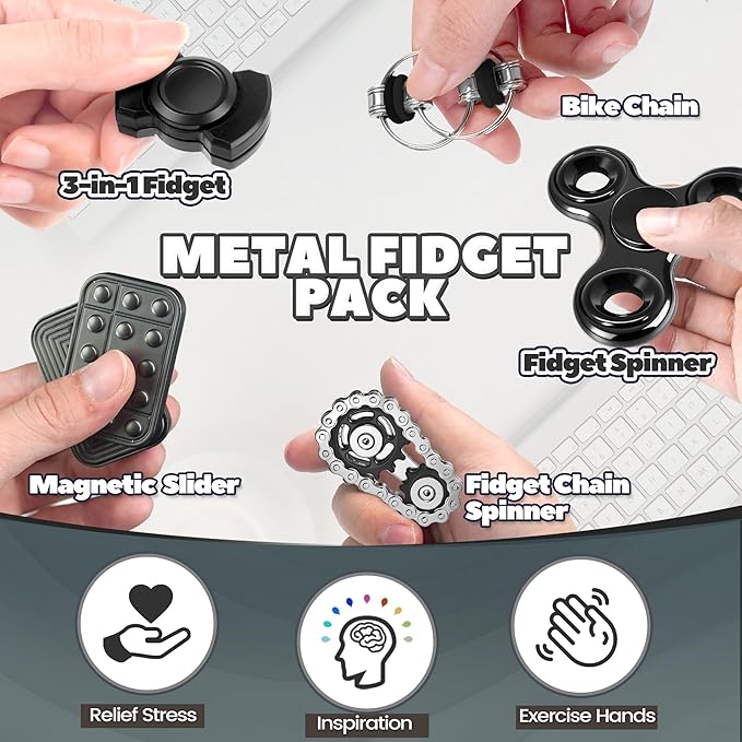 Valentines Day Gifts for Him 5 Pcs Fidget Toys Adults & Teen Metal Fidgets