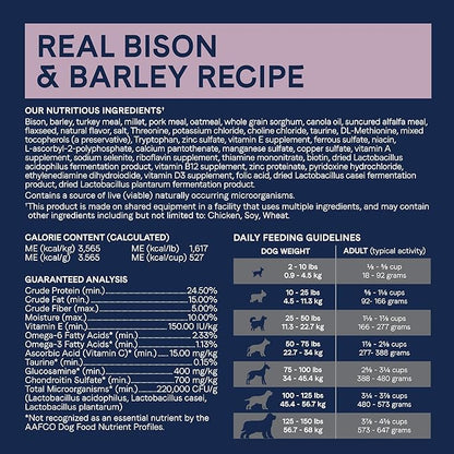 CANIDAE® Pure Limited Ingredient Premium Adult Dry Dog Food, Real Bison & Barley Recipe, Dog Dry, 24 Pounds