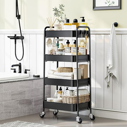 TOOLF 4-Tier Metal Rolling Cart
