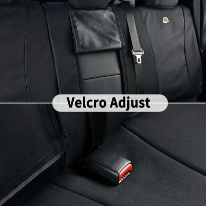 Coverado Rear Car Seat Covers, Waterproof Canvas Seat Protector for Car Seat Cushions for Kids & Dogs, Seat Covers Compatible with 2015-2025 Ford F150 & 2017-2025 Ford F250 F350 F450(Black, 2PCS)