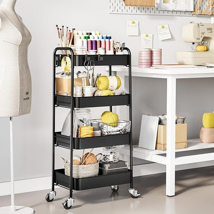 TOOLF 4-Tier Metal Rolling Cart