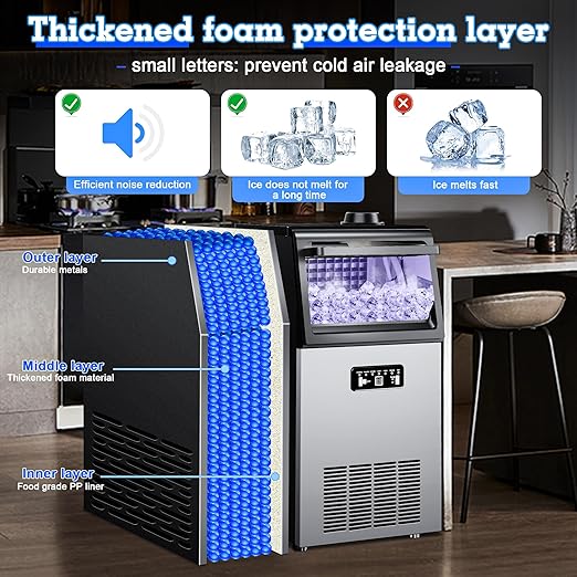 Ice Maker Commercial Ice Maker Machine 100LBS/24H