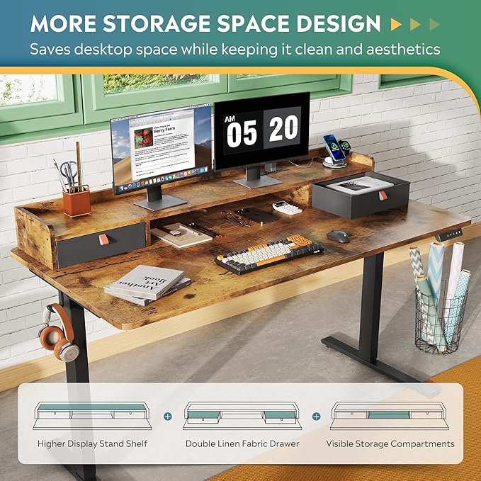 DEVAISE 55×28 Inch Electric Standing Desk