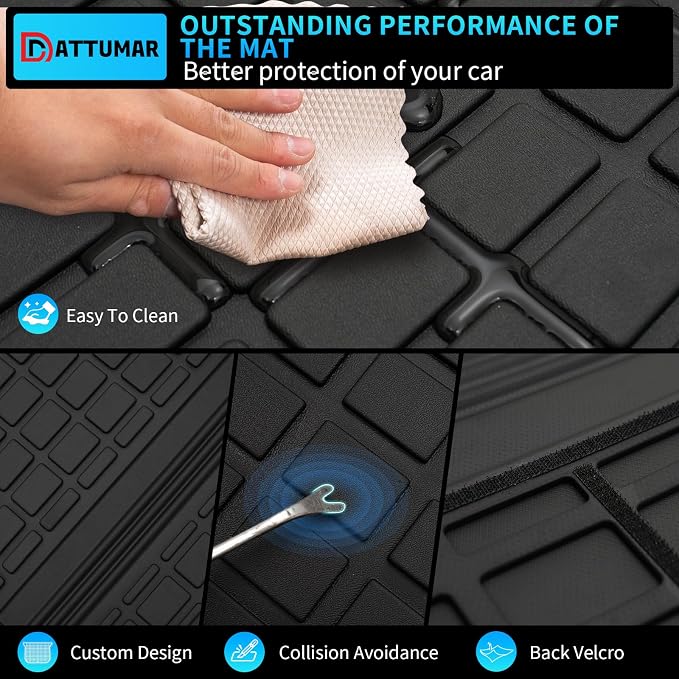 Floor Mats Compatible with 2018-2024 Ford Expedition 7-Seater (Not Fit Max) Cargo Liner Trunk Mat Back Seat Cover 2023 Expedition Accessories (Trunk Mat+2nd&3rd Row Backrest Mats+Floor Mats)
