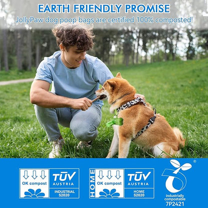Dog Poop Bags with 1 Count Holder Scented, Leak Proof, Extra Thick and Large Poop Bags for Dogs, 240 Pieces (16 Rolls) 9" x 13" Plant Based for Pet Use