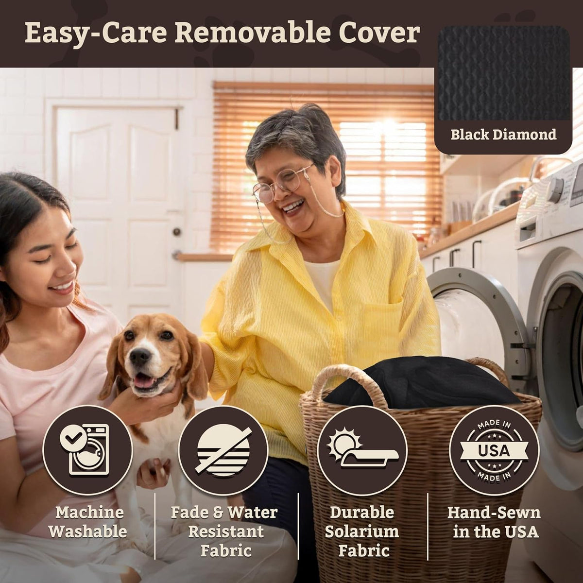 Snoozer Lookout I Car Seat - Dog Car Seats for Small Dogs, Puppy Booster Bed for Small Sized Pets up to 18 Lbs, Elevated, Washable - Size S, Black Diamond