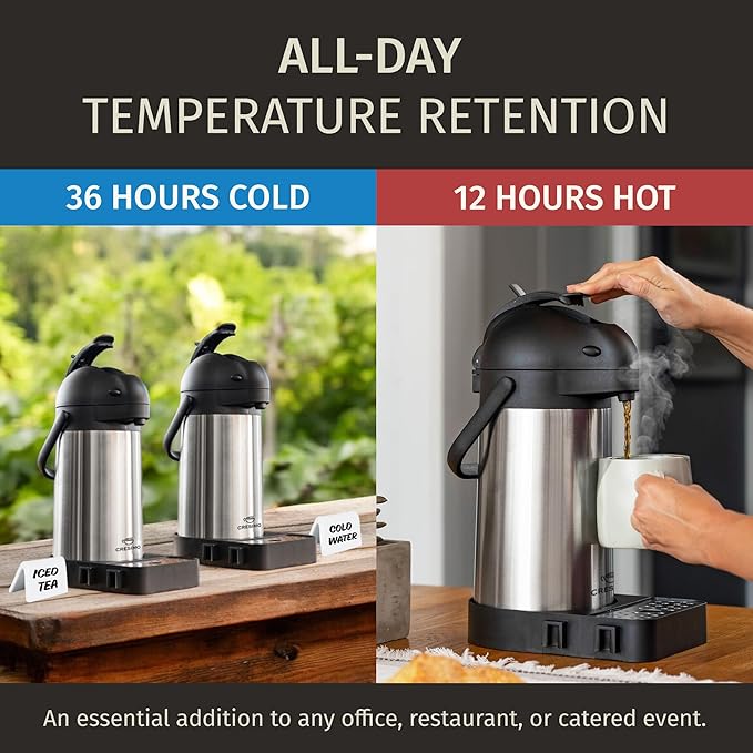 Coffee Carafe with Pump & Drip Tray - 74oz / 2.2L
