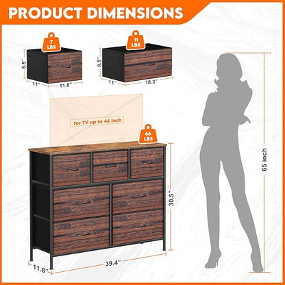 Dresser for Bedroom with 7 Drawers, Chest of Drawers, Storage Drawers Organizer