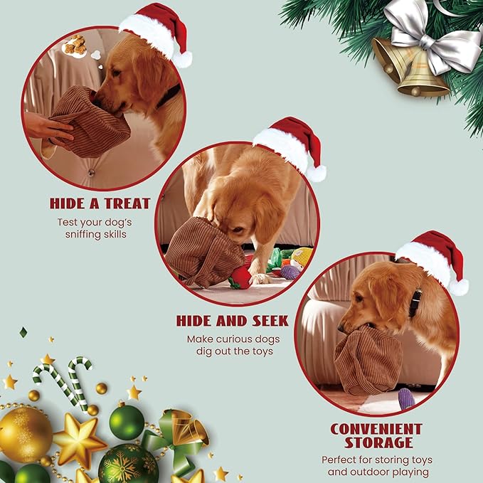 Nocciola Small Squeaky Crinkle Dog Toys- 15 Packs Grocery Basket Fruits Veggies Puppy Toys to Keep Busy, Cute Durable Plush Stuffed Hide Seek Cognitive Boredom Pet Supplies, Dog Birthday Gifts