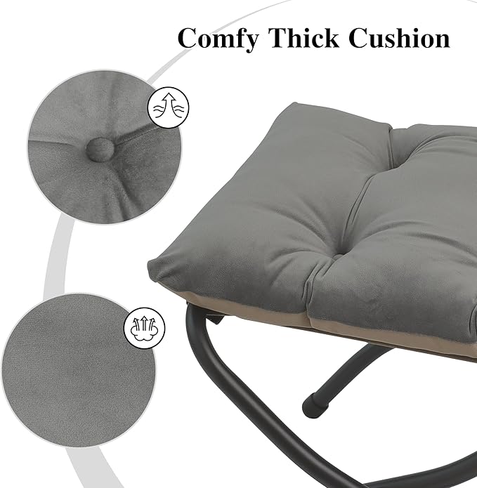 Mordchil HF 15"(H) Folding Ottoman, Foldable Footrest Stool, Portable Small Foot Stool for Couch, Collapsible Foot Rest Ottoman for Sofa, Accent Padded Ottomans for Living Room, Bedroom, Dark Grey