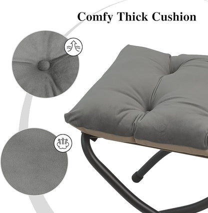 Mordchil HF 15"(H) Folding Ottoman, Foldable Footrest Stool, Portable Small Foot Stool for Couch, Collapsible Foot Rest Ottoman for Sofa, Accent Padded Ottomans for Living Room, Bedroom, Dark Grey