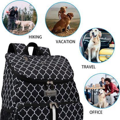 BAGLHER丨Dog Travel Bag, Airline Approved Pet Supplies Backpack, Dog Travel Backpack with 2 Silicone Collapsible Bowls and 2 Food Baskets