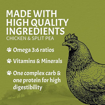 Canine Caviar - Grain Free Puppy: Chicken & Split Peas Alkaline Dry Dog Food, Limited Ingredients, Gluten-Free, Based on Science & Research, Veterinary Alternative Diet (11 Pound Bag)
