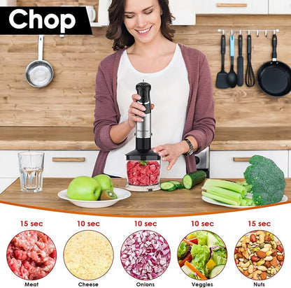 Immersion Blender Handheld for Kitchen, Emulsion Blender Handheld, 12 Speed