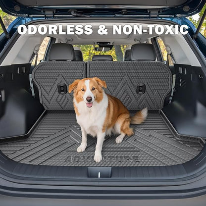 KUST Trunk Cargo Liner for 2023-2026 Kia Sportage Accessories (Include Hybrid, Not for PHEV), Rear Trunk Cargo Mat with Backrest Mat, TPE Rubber, Raised Edge