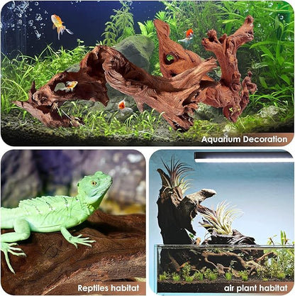 Jorewood Natural Large Aquarium Driftwood for Fish Tanks & Reptile Terrariums – 100% Safe Fish Tank Decorations, Unique Twisted Branches 1-Piece 13-17 Inch Low Tannin, Easy to Sink