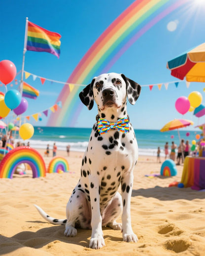 PET SHOW 10 Pack Pride Month Big Dog Bow Ties for Large Medium Dogs Sliding Collar Attachments Rainbow Bowties LGBT Bowknots Party Holiday Pet Grooming Accessories(Large)