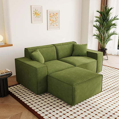 80.3" Cloud Sectional Couch, Chenille Boneless Couch L Shaped with Deep Seats&Wide Armrests, Comfy Convertible Modular Sectional Sofa Memory Foam Compression Sofa for Living Room, No Assembly Required