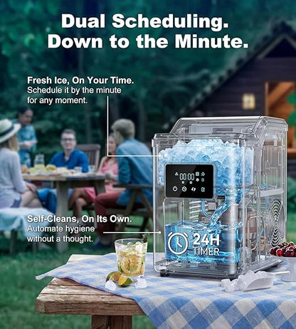 Nugget Ice Makers Countertop, Portable Pebble Ice Machine