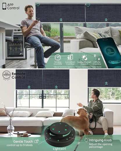 Yoolax Motorized Blinds with Remote, Automatic Window Shades Work with Alexa