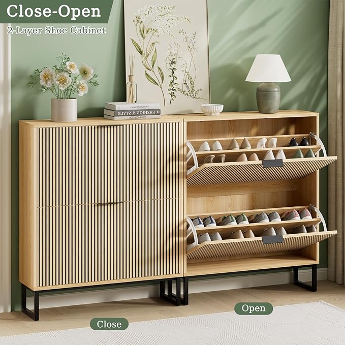Shoe Cabinet Storage Entryway Slim, Shoe Organizer Cabinet