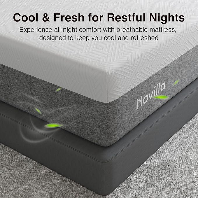 Novilla Mattress Full Size, 14 Inch Gel Memory Foam Mattress Full in a Box for Suppotive, Pressure Relieving & Plush Comfort, Bliss