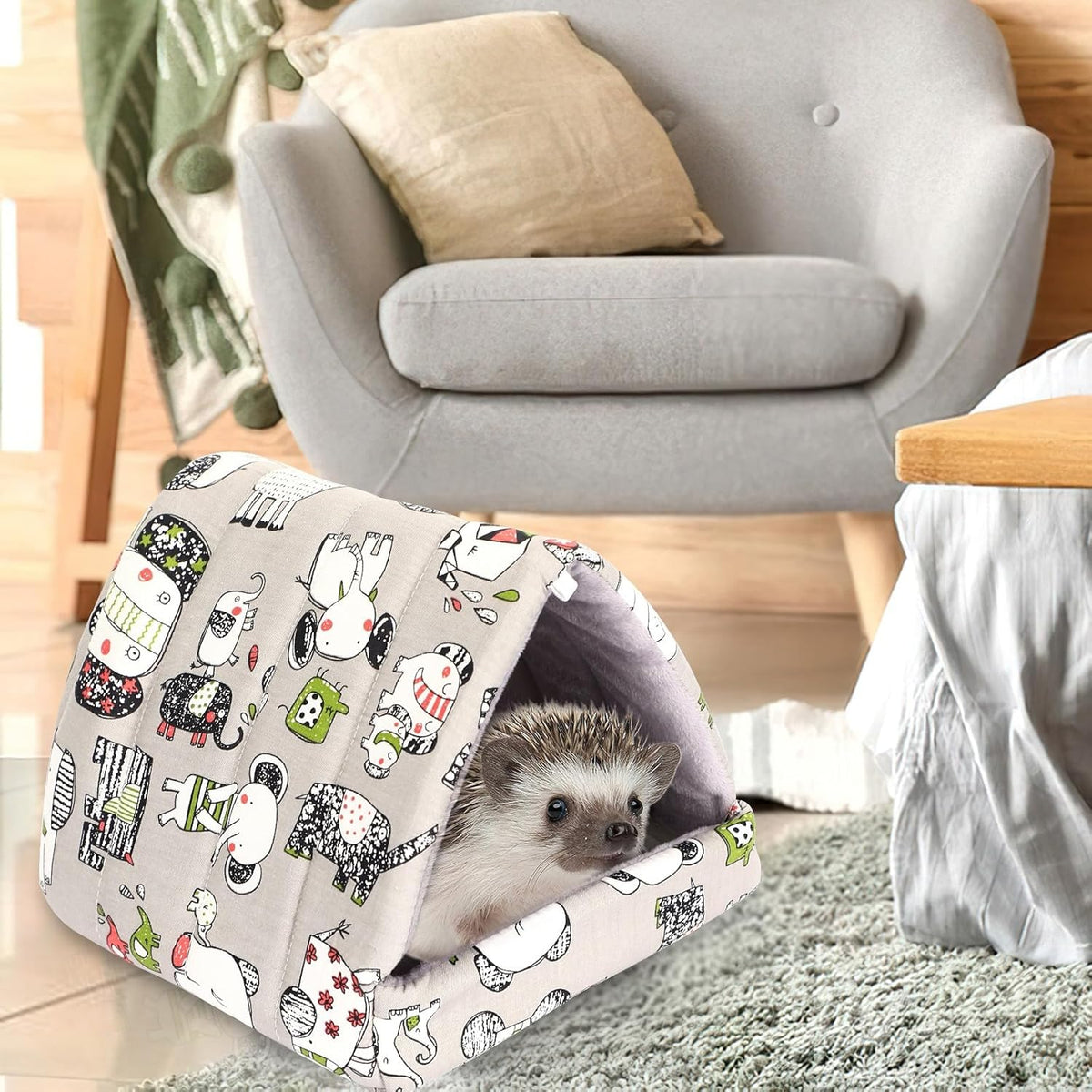 UPINS Guinea Pig Hideout,Guinea Pig Bed Washable Small Animal House Cage Accessories for Mouse Chinchillas Hamsters Hedgehogs Ferrets Bearded Dragons and Rats