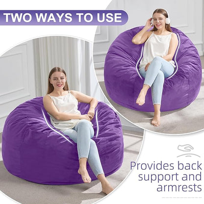 Hobestluk 3FT Bean Bag Chair Giant Bean Bag Chairs for Adults Large Bean Chairs with Removable Cover, Beanbag Chair with Filler, Adult Bean Bag Chairs for Living Room, Bedroom