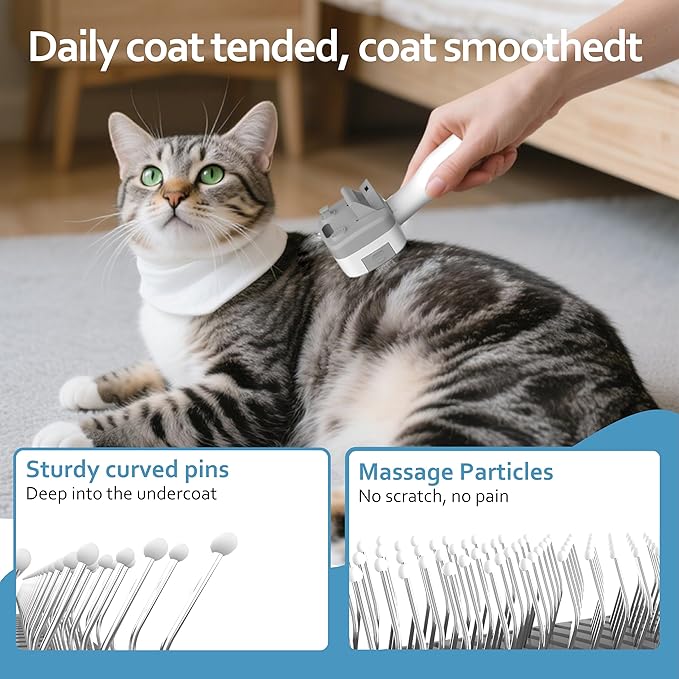 3 in 1 Pet Steam Brush for Dogs & Cats – Self Cleaning, Hair Removal Comb Steam for Shedding & Grooming for Long & Short Haired Pets,Includes Pet Essence