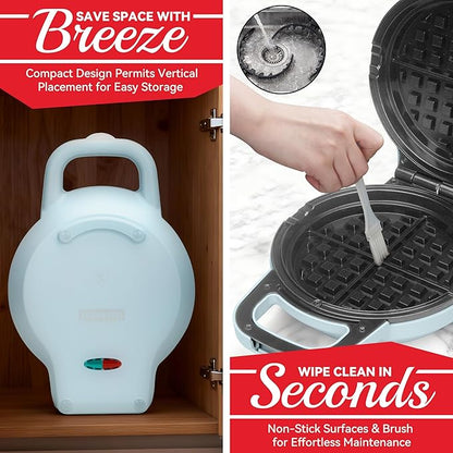 6" Stuffed Waffle Maker Rotating, Flip Waffles Maker Machine