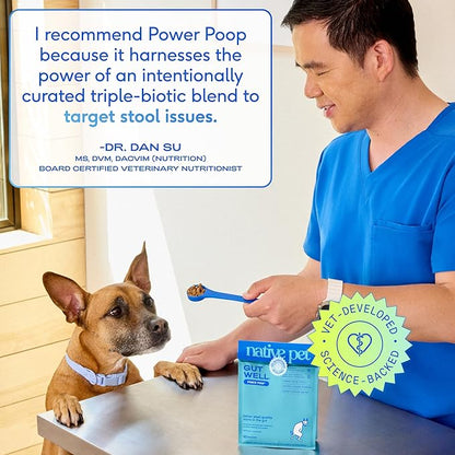 GutWell Power Poop - Digestive Enzymes & Fiber for Dogs - Dog Fiber Supplements Help with Diarrhea Relief, Upset Stomach, Pet Gas & Gut Health with Targeted Triple-Biotic Blend & M-Fiber - 60 Scoops