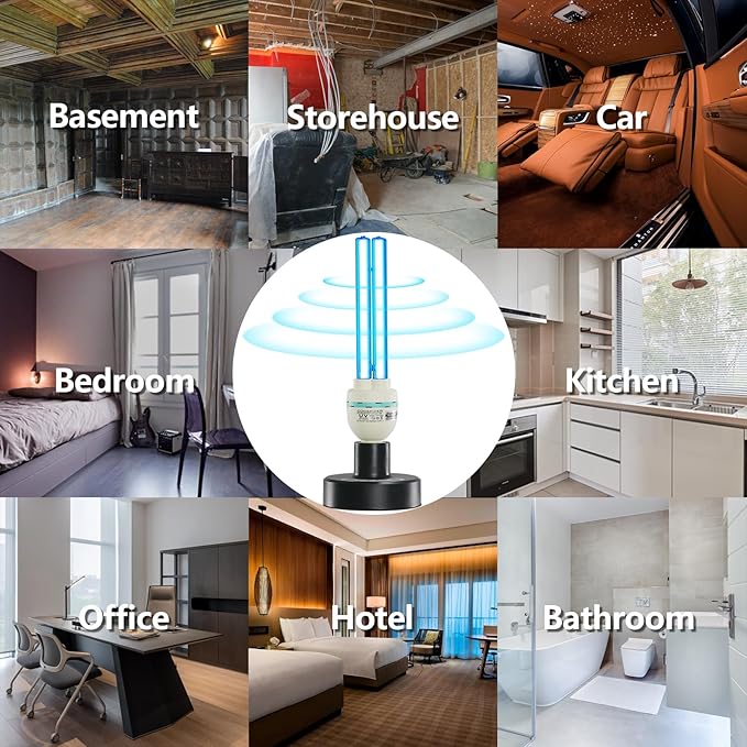 36Watts UV Sanitizer Lamp with Remote Control Powerful UVC Light with E26 Base