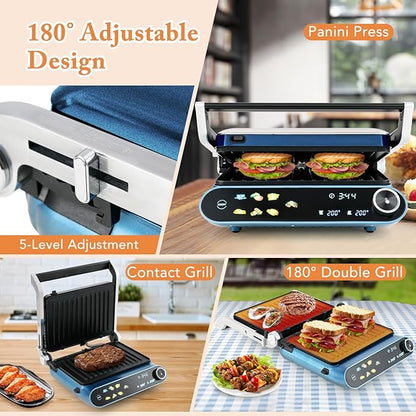 COSTWAY Panini Press, 1200W Sandwich Maker